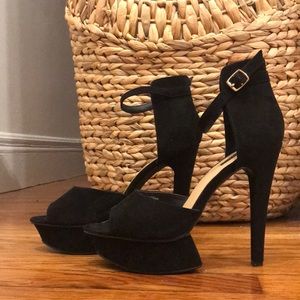 Suede platform heels